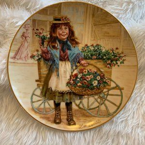 Lee Dubin "The Lil' Peddlers" Collection "Forget Me Nots" Royal Wickford Porcela
